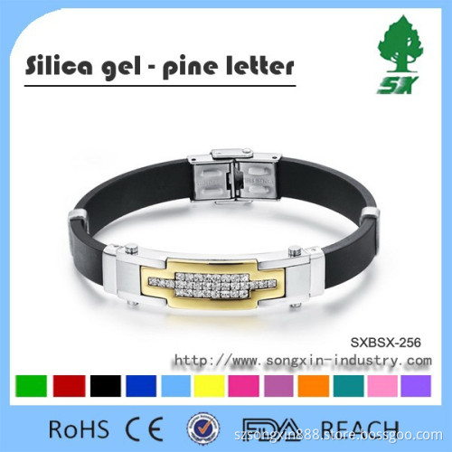 Luxury and Length Adjustable Stainless Steel Bracelet,newest and fashion design Jewellery with Diamond